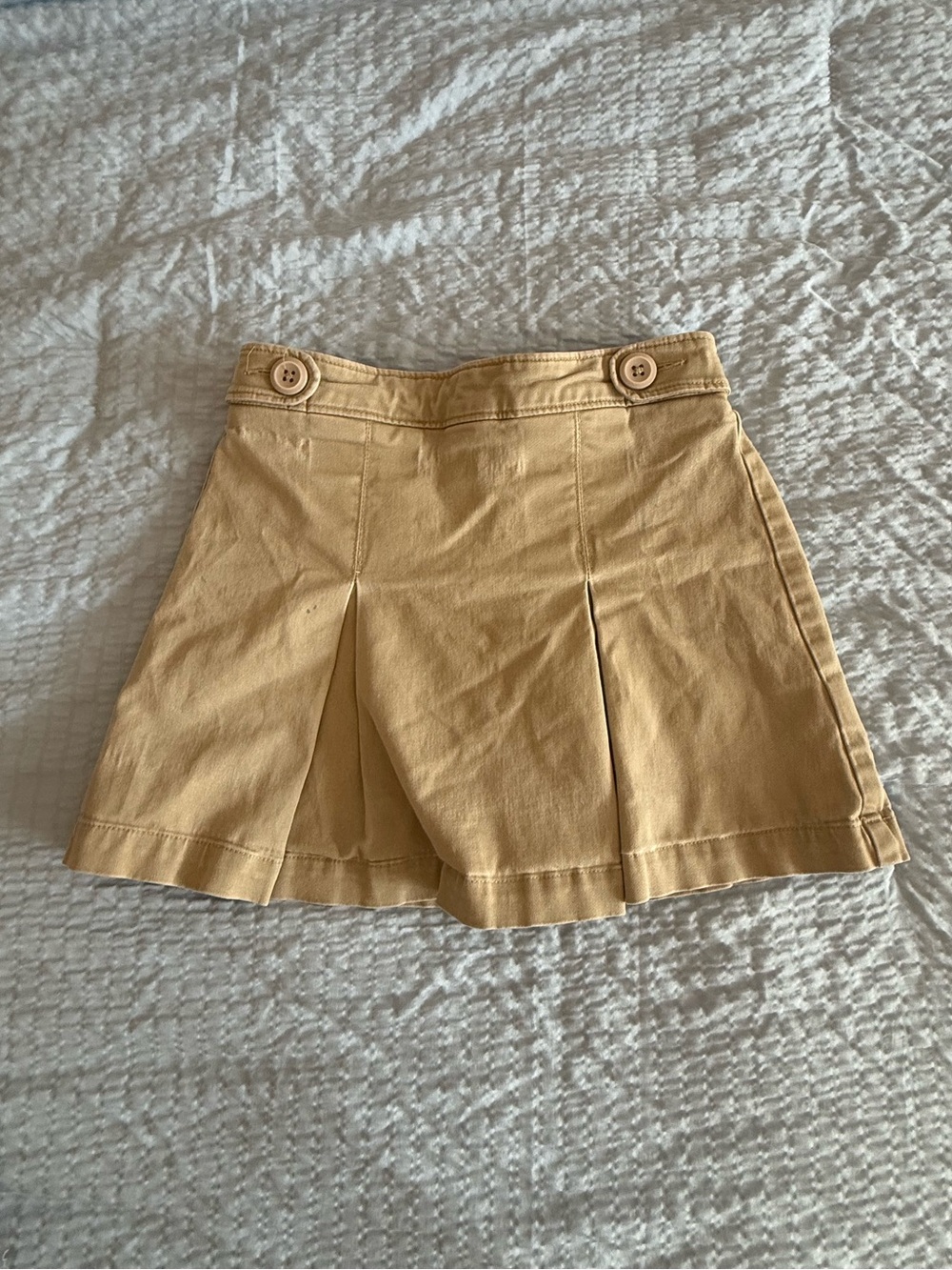 Youth Girls’ Amazon Essentials Pleated Mini Skirt in Beige Tan